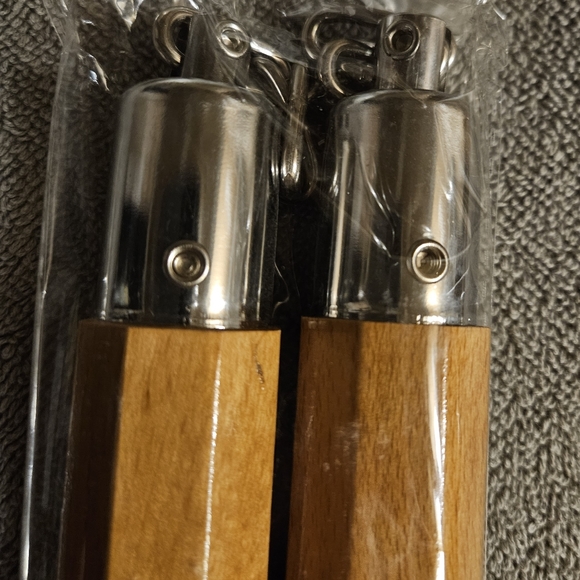 WOOD Sticks 12'' Safety Nunchucks Martial Arts with Steel Chain ROOM DECOR - Picture 4 of 5